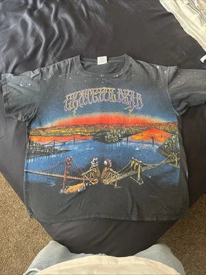 Vintage 1990 Grateful Dead San Francisco Bridge All Over Print Original Shirt Xl - Image 1 of 4
