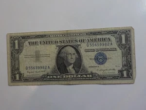 Silver Certificate 1957 1 Dollar Bill Paper Money One Currency Blue Seal Note - Picture 1 of 2