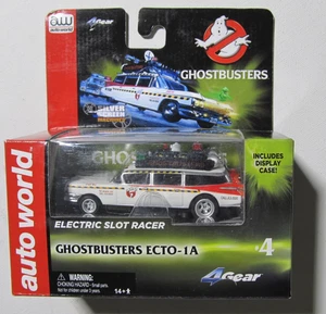 AUTO WORLD 4 GEAR SILVER SCREEN MACHINES ECTO-1A GHOSTBUSTERS ELECTRIC SLOT CAR - Bild 1 von 6