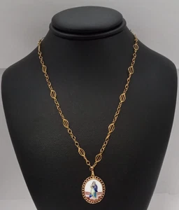 MA2) Damen 19k Portugiesisches Gold 4,5 Gramm "Unsere Liebe Frau von der Empfängnis" Halskette 20" - Bild 1 von 5