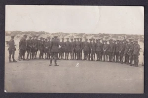 Wales Pembrokeshire WW1 soldiers on TENBY Beach 1915 real photo postcard - Picture 1 of 2