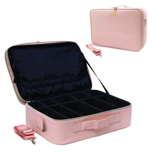 Estuche de tocador de maquillaje extra grande caja de almacenamiento organizador cosmético viaje bolsa de belleza - Imagen 1 de 7