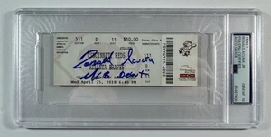 RONALD ACUNA JR. BOLETO DEBUT FIRMADO MLB 25/04/2018 BRAVES PSA/ADN GEMA 10 AUTO - Imagen 1 de 2