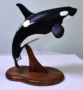 Killer Whale Orca Real Figure Fish Carved & Painted 2012 by E. Boggs 14" NW - Picture 1 of 10
