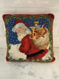 Lillian Vernon Babbo Natale Cuscino ad ago. Retro in velluto. 10” - Foto 1 di 7
