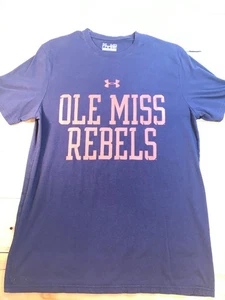 T-shirt à manches courtes Ole Miss Rebels NCAA Under Armour chargé ample moyen marine - Photo 1 sur 7