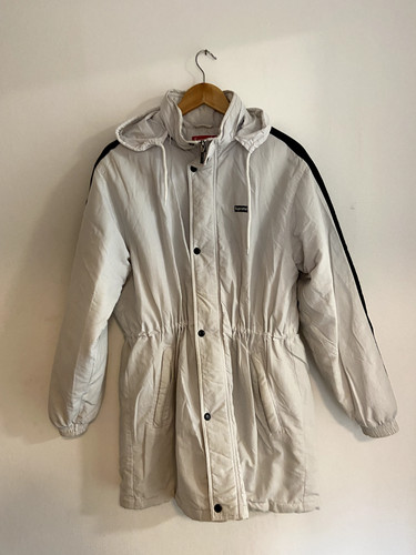 OFF WHITE Cappotto lungo Supreme grigio bianco sporco