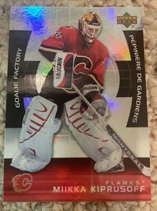 2005-2006 McDonalds Goalie Factory Hockey Card - Mikka Kiprusoff Calgary Flames