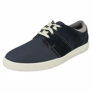 Hombre Clarks Landry Borde Azul Marino Combi ante Encaje Casual Shoes - Ajuste G - Imagen 1 de 18
