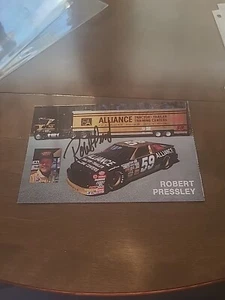 Nice Robert Pressley #59 Alliance Racing Signed 5.5x8.5" Hero Card - Picture 1 of 2