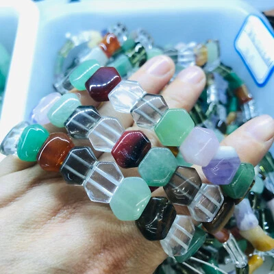 1Шт натуральный различные кристаллы драгоценных камней и нефритов эластичной браслет Рейки подарок - Изображение 1 из 4