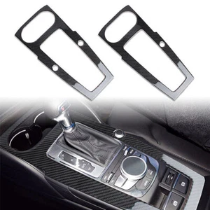 Fits Audi A3 2014-2019 Carbon Fiber Center Console Gear Shift Panel Frame Cover - Foto 1 di 10