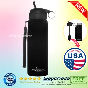 Seychelle 26oz pH Edelstahl Thermoflasche - mattschwarz - Bild 1 von 4
