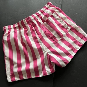 H&M Swim Shorts Trunks Striped Pink& White Size Medium - Picture 1 of 13