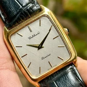 Vintage Waltham Maxim Tank Linen Dial Quartz Swiss Made Men's Watch - Picture 1 of 8