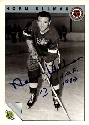 Norm Ullman - Signed 1992-93 Ultimate Card #72 - Detroit Red Wings - Image 1 of 2