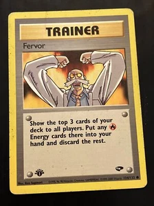 MP (1ª Edición) Pokemon FERVOR Tarjeta GYM CHALLENGE Set 124/132 Entrenador Primera Edición - Imagen 1 de 10