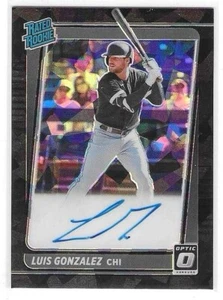 2021 PANINI-DONRUSS OPTIC LUIS GONZALEZ CRACKED ICE BLACK AUTO RRS-LU /25 - Picture 1 of 2