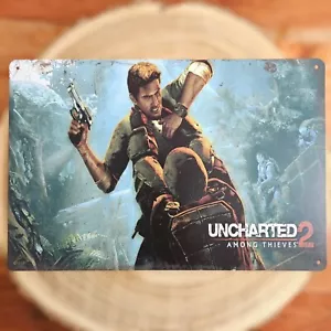 🍀 Blechschild Metallschild Gaming Uncharted 2 Nathan Drake Tin Sign - Bild 1 von 2
