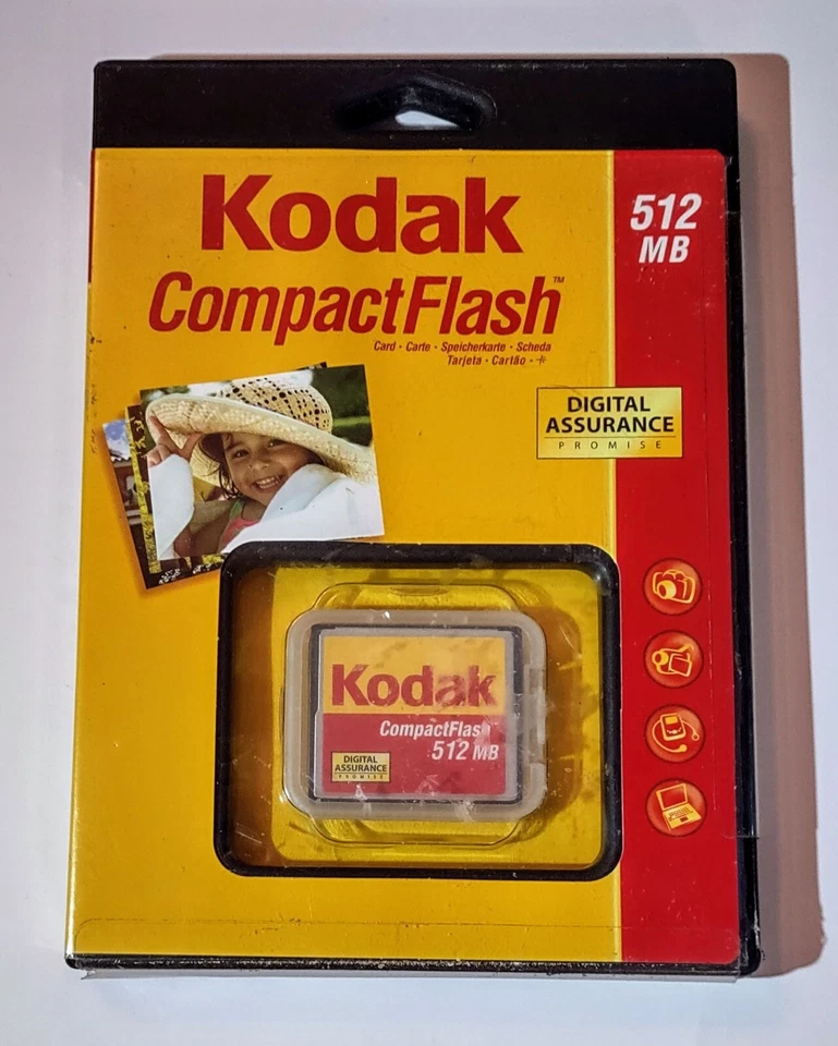 Vintage NEW Kodak 512MB CF Compact Flash Camera Memory Card Sealed NIP NOS - Image 1 of 4