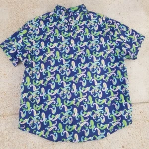 Cremieux Herren Hemd Blau Größe 2XL Knopfleiste Paisley Blumen Baumwolle Hawaii - Bild 1 von 4