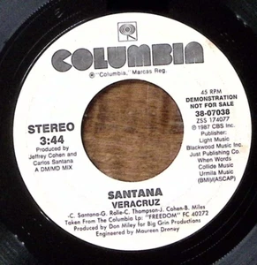 SANTANA VERACRUZ PROMO COLUMBIA RECORDS VINYL 45 53-200 - Picture 1 of 3