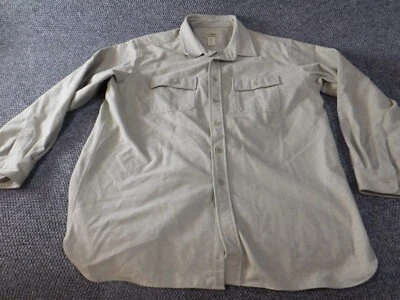LL Bean Mens Shirt XL Extra Large Beige Flannel casual outdoors button up - Image 1 of 4