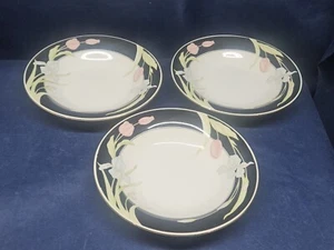 Vintage Fairfield Fine China Vanessa Set/3 Coupe Soup Bowls Discontinued Pattern - Picture 1 of 5