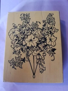 PSX floral rubber wood mounted stamp K-1352 - Picture 1 of 3