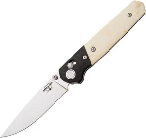 BEAR & SON KNIFE - 4 3/8" "NEW"LAWMAN WHITE BONE HANDLES - S/S BLADE - USA - NIB - Picture 1 of 3