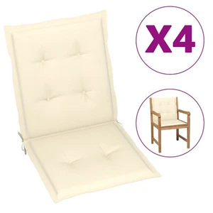 4x Gartenstuhl Auflage Creme Sitzkissen Niedriglehner Stuhlauflage Sitzauflagen - Bild 1 von 7
