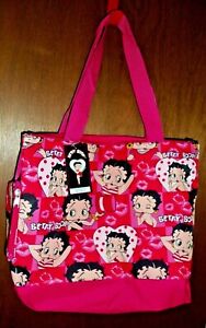 Betty Boop  Shopping Tote Bag w/ Coin Purse Hearts Polyester