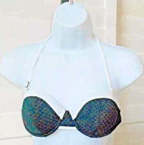 Nanette Lepore Black/White Bikini Swim Top Size XS NWOT - Picture 1 of 2