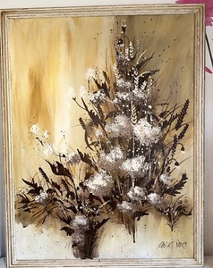 Vintage Mid Century Oil Painting Artist Gregory Wells 43x33” Botanical Signed - Picture 1 of 12