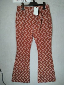 Milk It Trousers UK 6-8 Brown Autumn 60s Style Wide Leg New Hippie RP £65 32 L - Picture 1 of 8