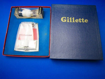 GILLETTE SLIM ADJUSTABLE Nickel Plated TTO Razor Set1963 Made In U.S.A. UNUSED - Image 1 of 4