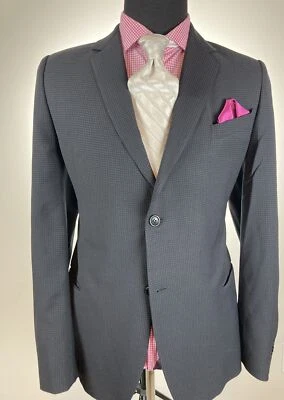 $1195.00 ARMANI Collezioni 33% SILK Navy & Black Modern Sport Jacket 42L 42 L - Image 1 of 4