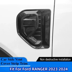 2x Carbon Fiber Side Fender Vent Grille Cover Trim Fit For Ford Ranger 2023 2024 - Picture 1 of 13
