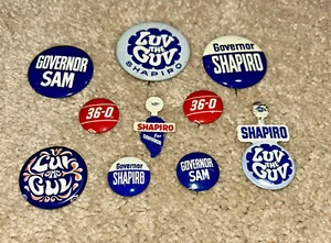 1968 - 10 botones/pestañas diferentes del gobernador Sam Shapeiro, Illinois #1 - Imagen 1 de 11