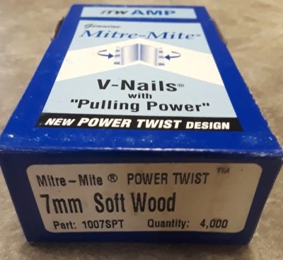 ITW Amp 7mm Soft Wood 1007SPT Genuine Mitre-Mite V-Nails Pulling Power 4,000 New - Image 1 of 4