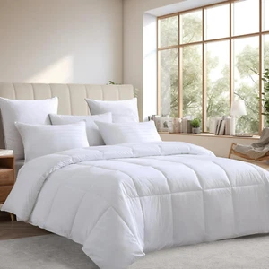 Down Alternative Comforter King Size Organic Cotton Duvet Insert Hotel Collectio - Picture 1 of 8