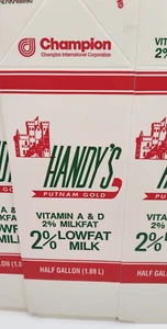 2 Advertising Vtg Dairy Handy's Milk Carton Unused Display Kitchen Sign Lot - Picture 1 of 7