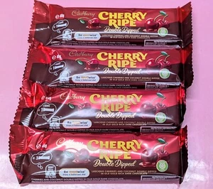 FOUR RARE Cadbury's Double Dipped Cherry Ripe Bars 40g per bar Australian Import - Picture 1 of 1