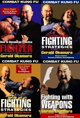 4 DVD SET Combat Kung Fu San Soo + Secrets Movie Stuntfighting - Gerald Okamura - Image 1 of 4
