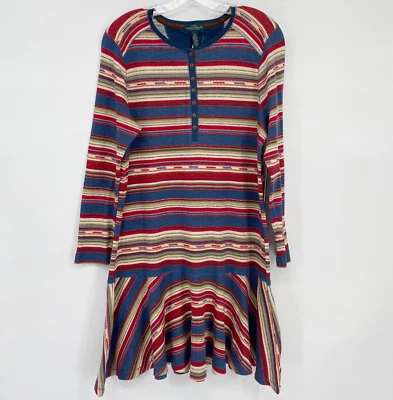 Ralph Lauren 1X Plus Dress Serape Southwestern Western Long Sleeve Dress New - Image 1 of 4