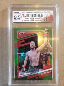 HGA GRADED SLAB □2022 DONRUSS UFC GREEN FLOOD #62 - JUSTIN GAETHJE - BUY IT NOW!