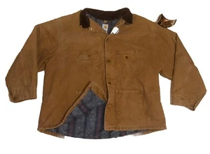 NEW NWT Vtg Brown Carhartt C02CHT Chore Barn Coat Blanket Lined USA Mens 4XL - Picture 1 of 12