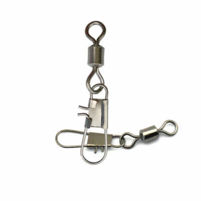 100Pcs Metal Fishing Rolling Barrel Swivel With Interlock Snap Connectors Supply - Image 1 of 2