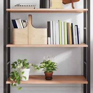 Wandregal Hellbraun 100x50x2 cm Massivholz Eiche Behandelt - Bild 1 von 7