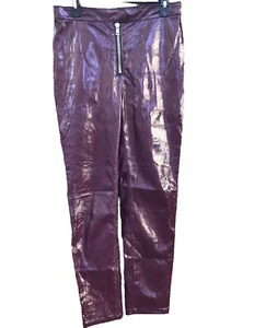 Urban Outfitters Silence + Noise Cranberry Faux Leather Pants Size 8 Valentines - Imagen 1 de 12
